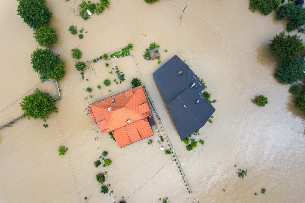 aerial-view-of-dnister-river-flood-by-storm aerial-view-of-dnister-river-flood-by-storm